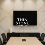 Mint White Sandstone Veneer used on Tv Wall