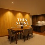 Teakwood Sandstone Veneer - a product of Ryan Stone Creations used on dining hall wall