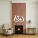 D Copper Flexible Slate Stone Veneer installed on fireplace wall
