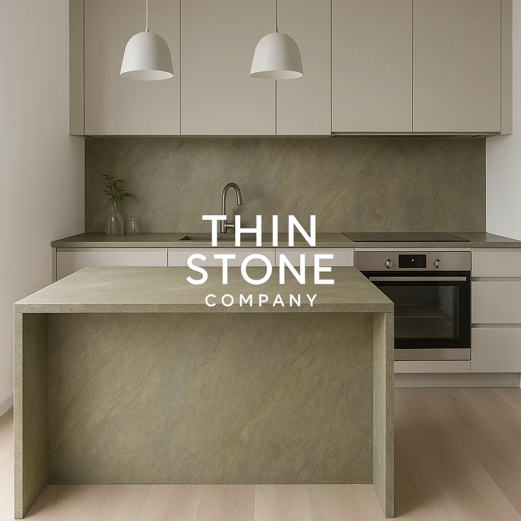 Gold Green Flexible Stone Veneer application in kitchen