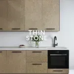 Golden Stone Veneer Application on Kitchen Cupboard