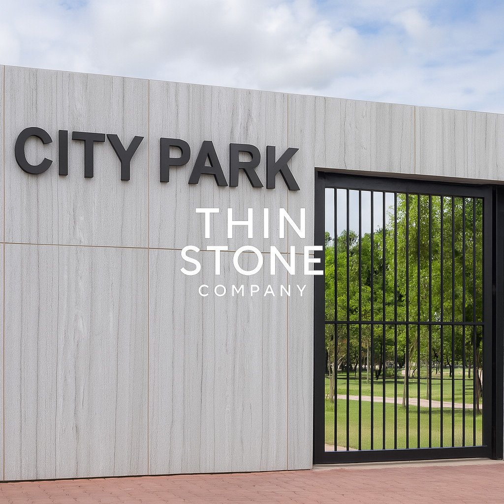 Himalyan White Marble Veneer on entrance wall of a city park