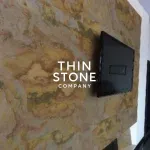 Indian Autumn Flexible Slate Stone Veneer used on TV wall