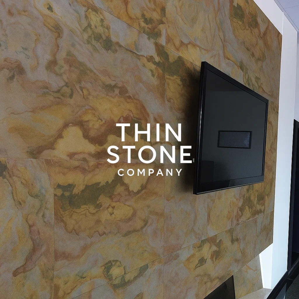 Indian Autumn Flexible Slate Stone Veneer used on TV wall