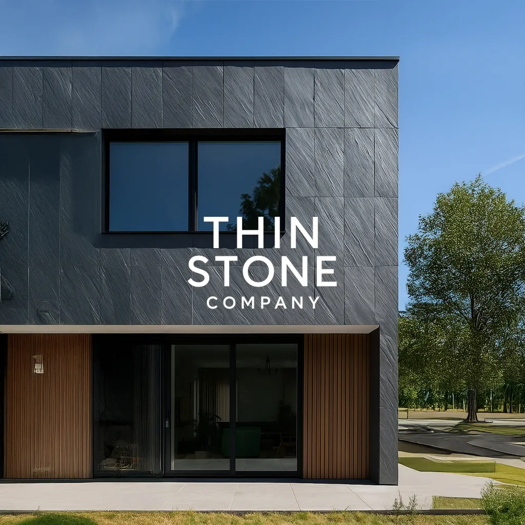 Flexible Slate Stone Veneer - D Black on Exterior