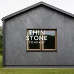 Ocean Black Flexible Slate Stone Veneer on modern house facade