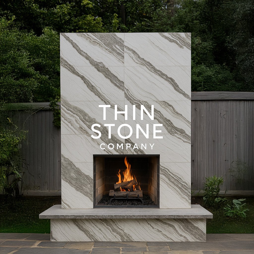 Panda White Marble Veneer - Fireplace