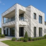 Panda White Marble Veneer used on Facade of villa