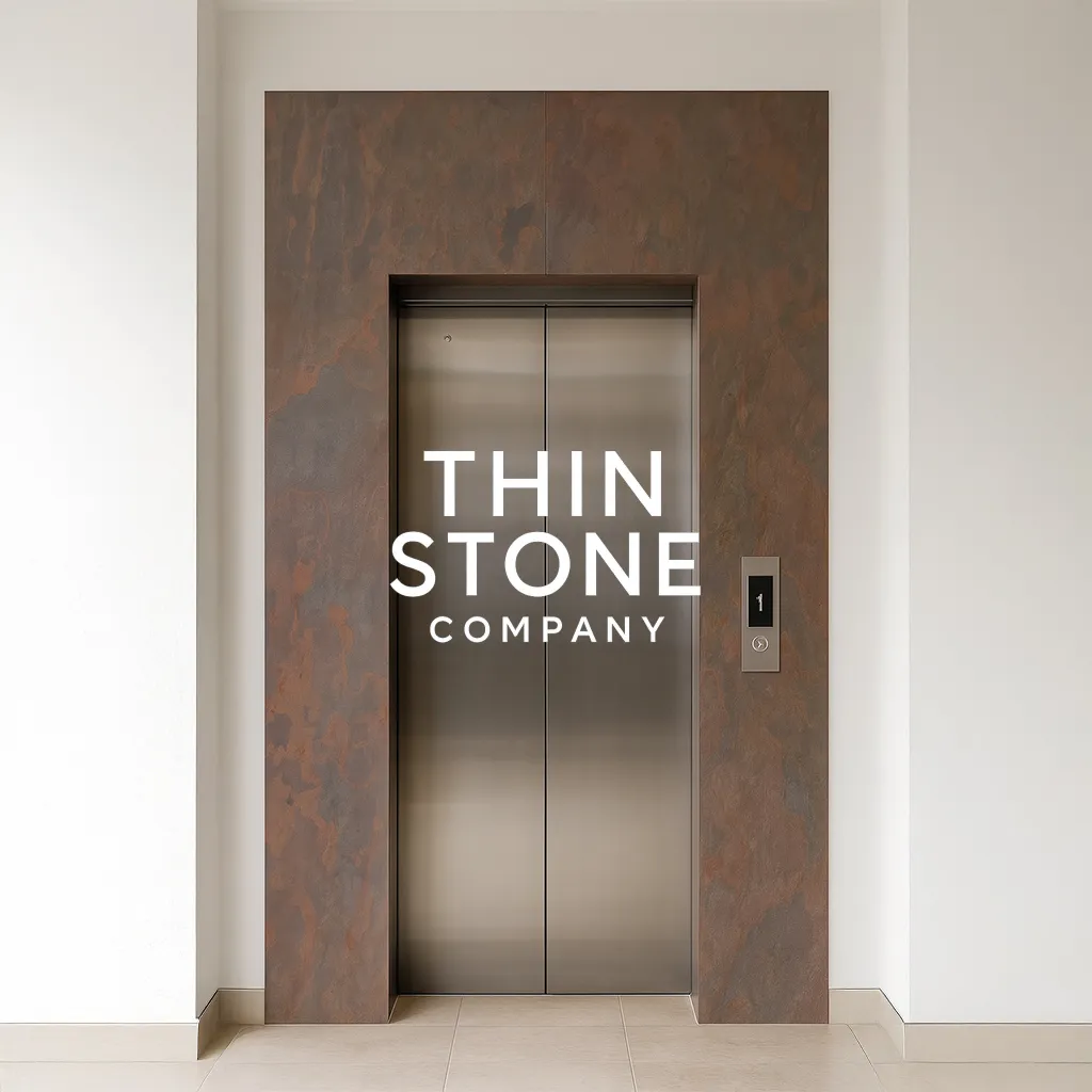 Kund Multi Flexible Slate Stone Veneer on elevator door
