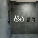 Ocean Green Flexible Slate Stone Veneer used on bathroom wall