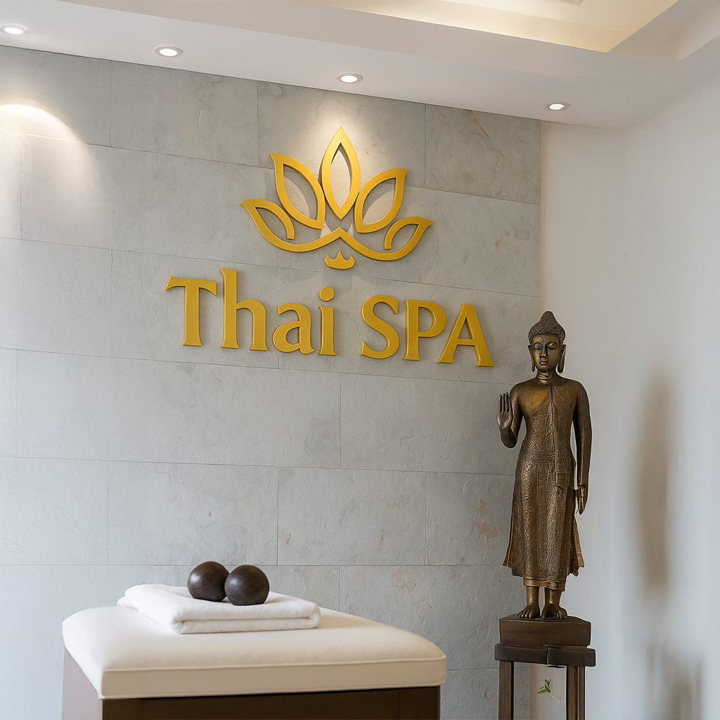 S White Flexible Slate Stone Veneer by Ryan Stone Creations used on a Thai Spa Center Wall