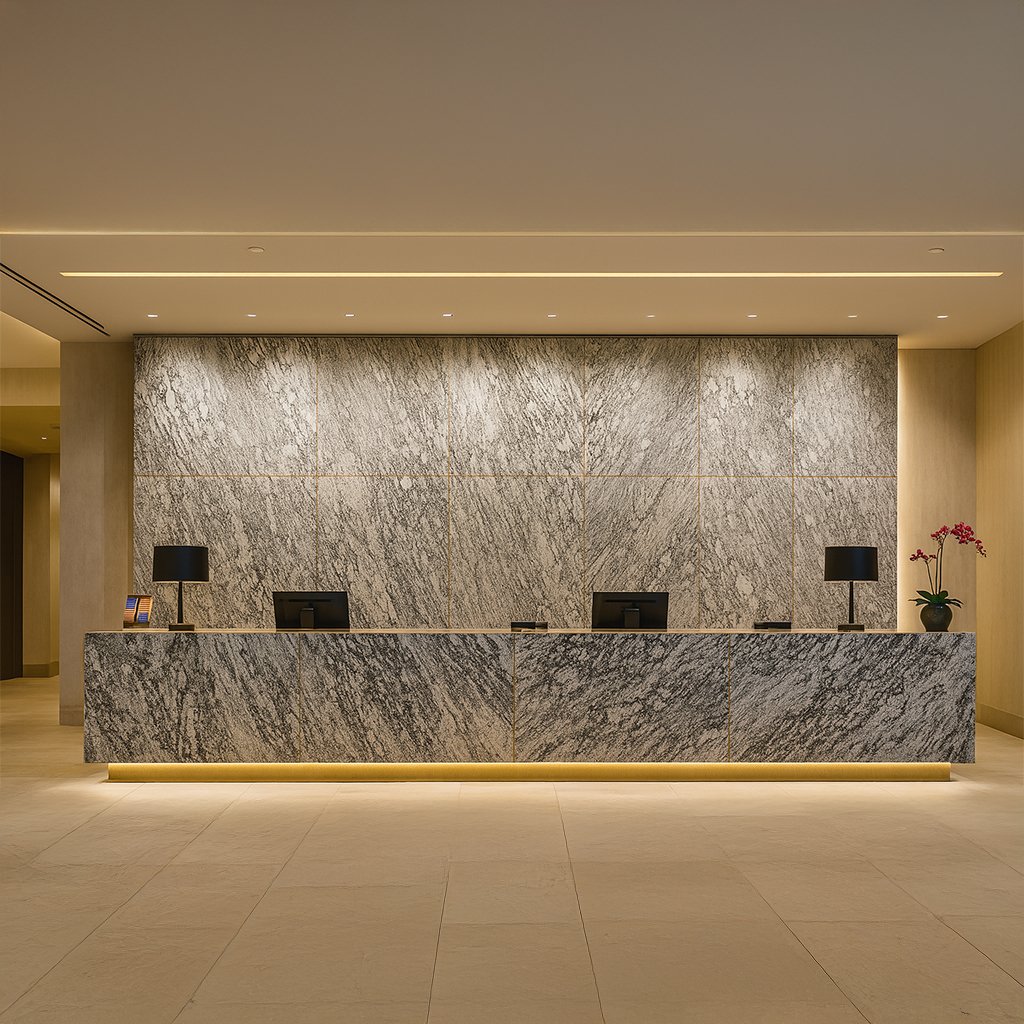 River White Marble Veneer application