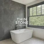 Silver Grey slate veneer by Ryan Stone Creations used on bathroom Wall
