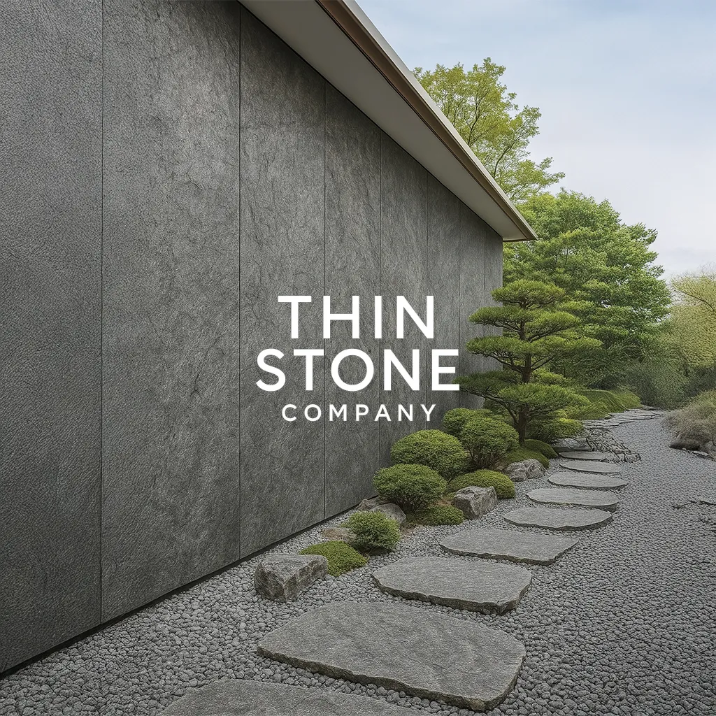 Silver Grey Flexible Slate Stone Veneer 2440x1220mm used on Exterior Wall