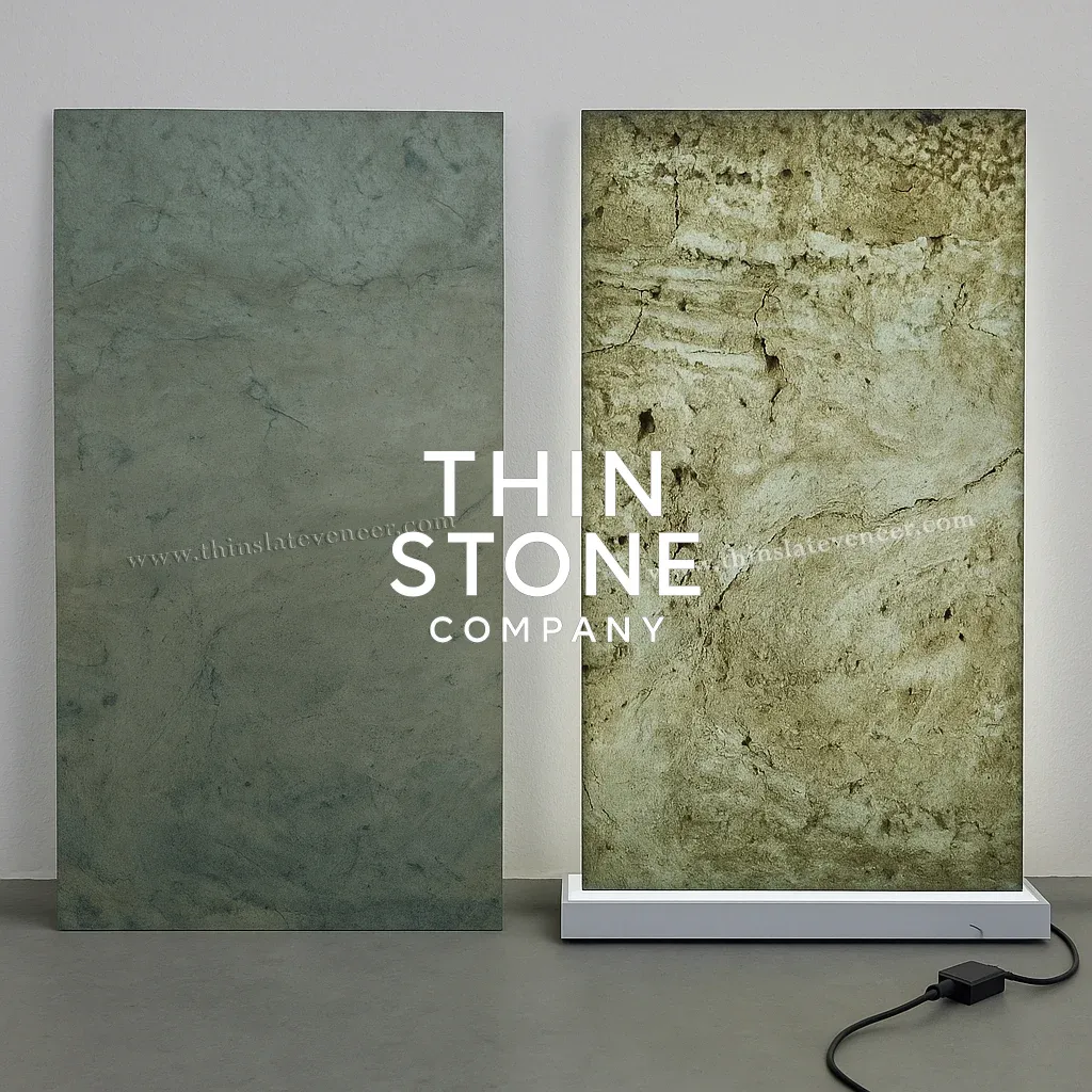 Ocean Green translucent stone veneer backlit effect