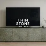 Flexible slate veneer - Silver Shine Gold used on TV cabinet