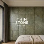 Silver Shine Gold Stone Veneer used on bedroom wall