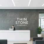 Silver galaxy stone veneer - flexible stone veneer sheet used on reception wall