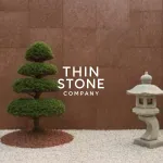 D Copper stone veneer used on garden wall in exterior