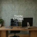 Deoli green slate veneer on office wall