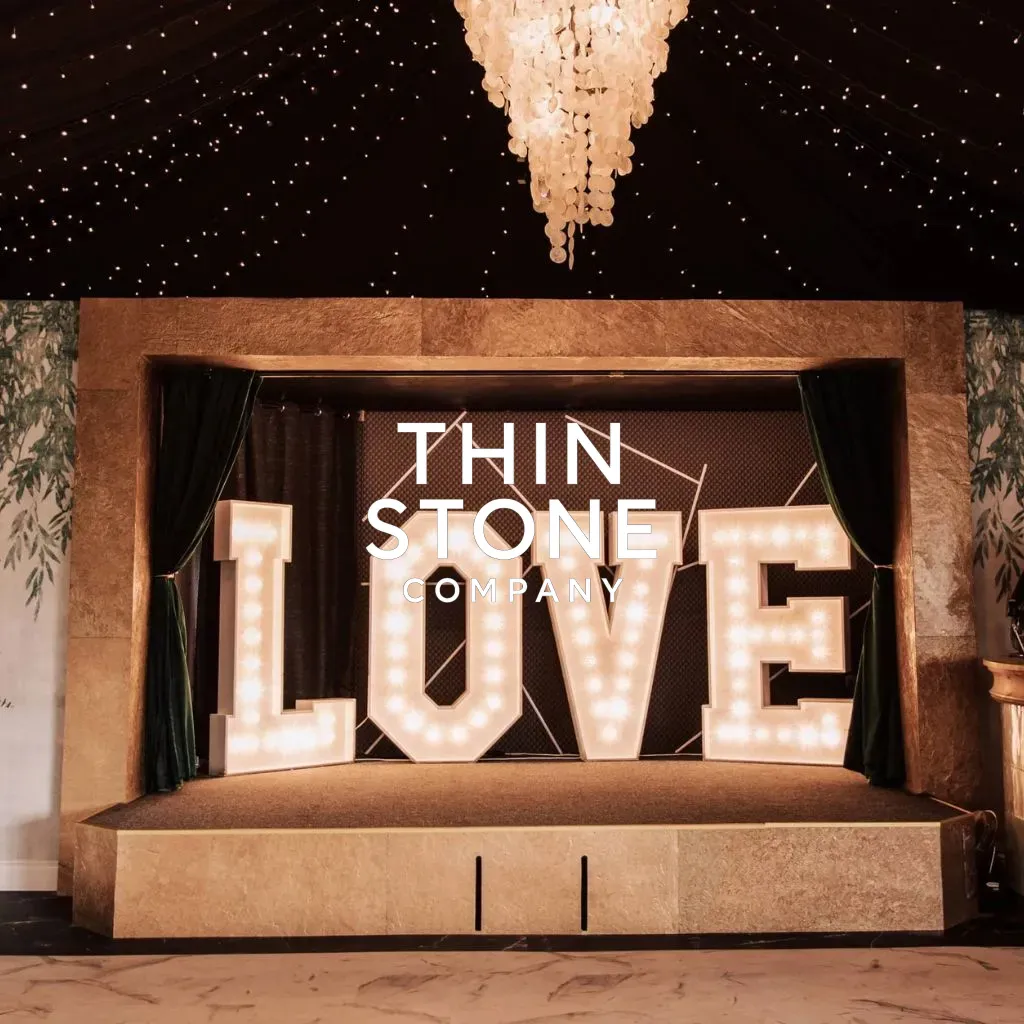 Metallic Gold Art deco veneer in exterior settings