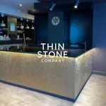 Metallic Gold art decor veneer restaurant counter