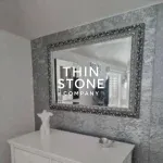 Metallic Silver Art decor veneer used on mirror wall