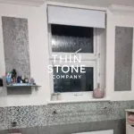 Metallic Silver art decor veneer used in a bathroom