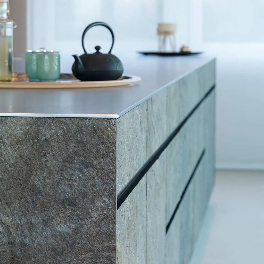 Gold Green Slate stone veneer application